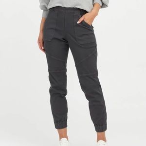 Spanx-Stretch Twill Cargo Jogger Pants-Washed Black-M